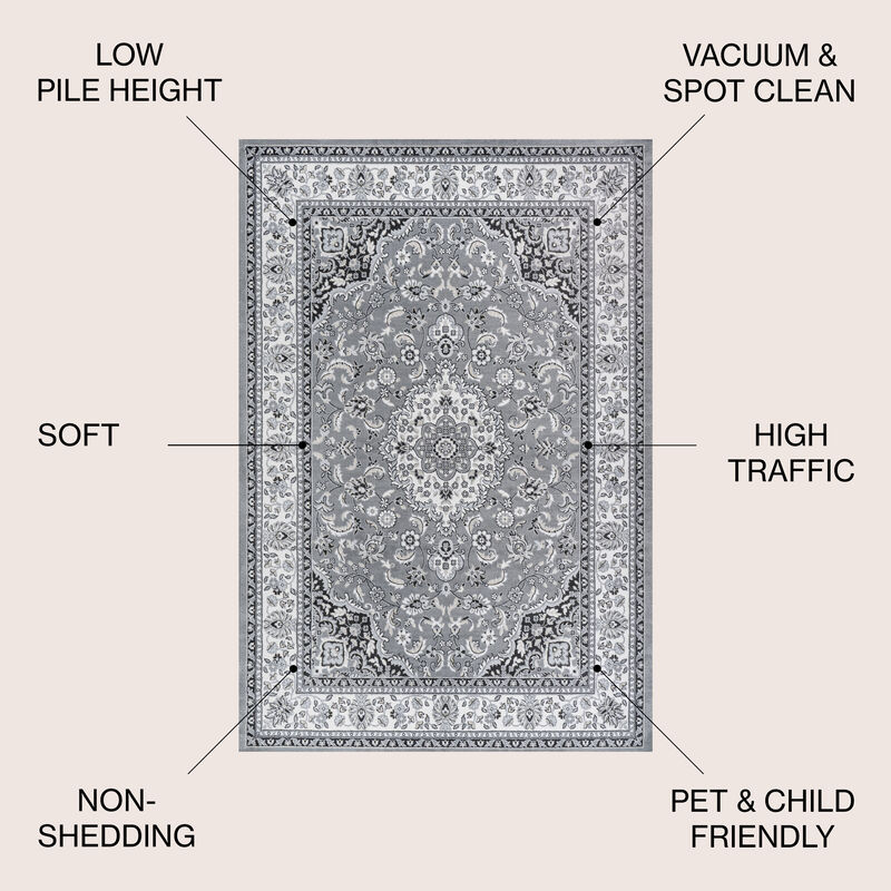 Palmette Modern Persian Floral Area Rug