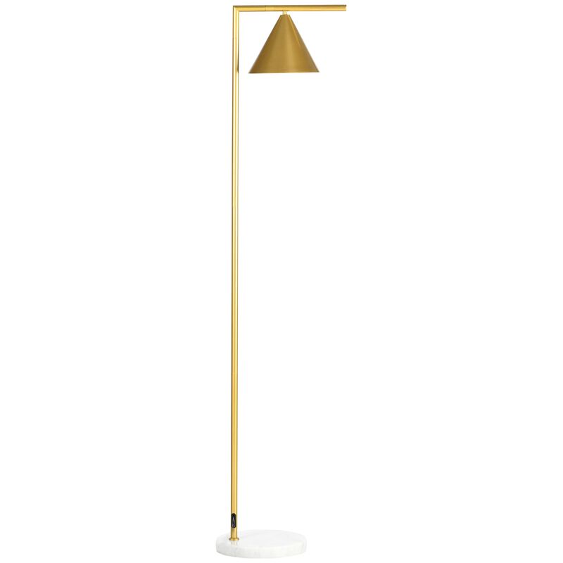 Gold Standing Light: Modern Floor Lamp with Adjustable Head