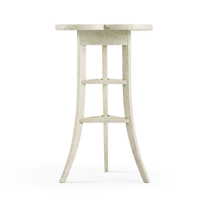 Whitewash Trefoil Side Table