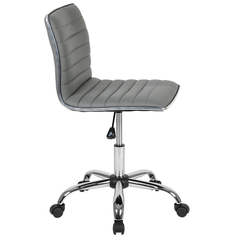 Alan Low Back Designer Armless Ribbed Swivel Task Office Chair