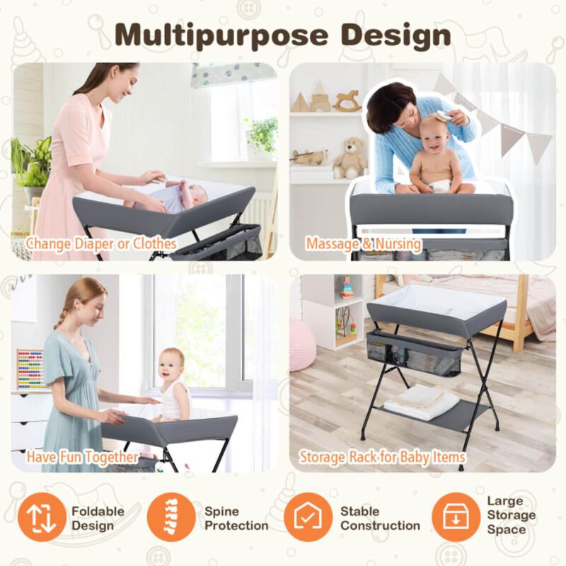 Baby Storage Folding Diaper Changing Table