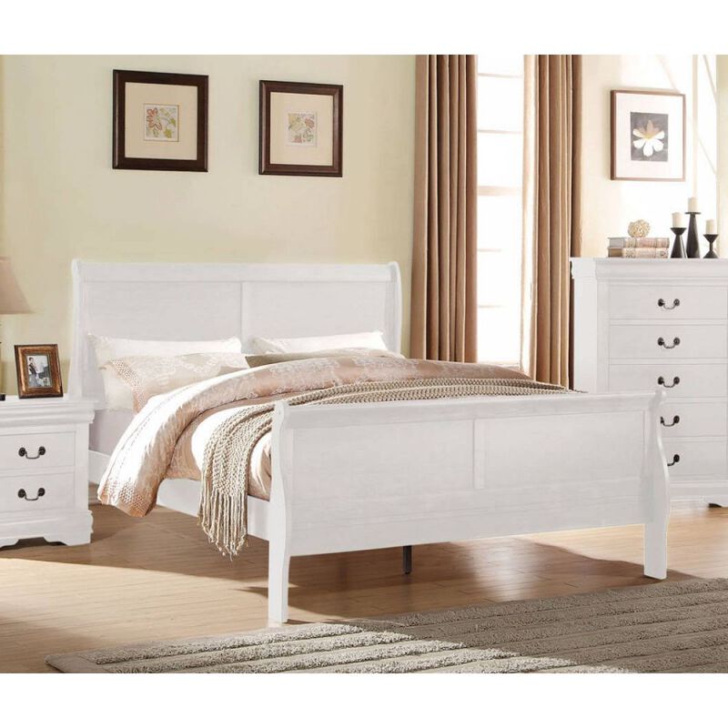 Louis Philippe Eastern King Bed in White