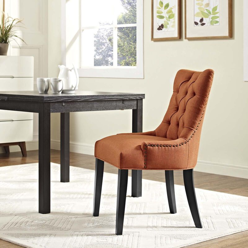 Regent Fabric Dining Chair, Orange-Benzara