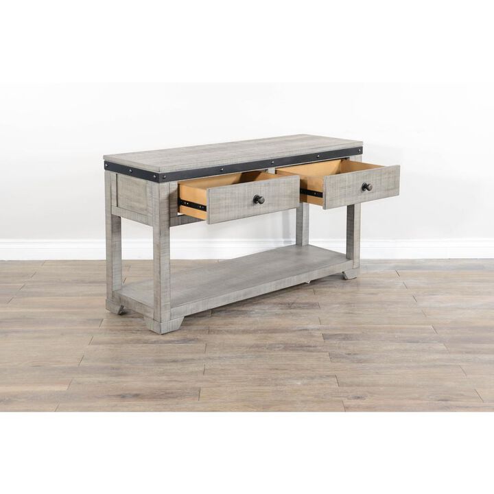 Sunny Designs Traditional Mahogany Wood Sofa Table in Alpine Gray