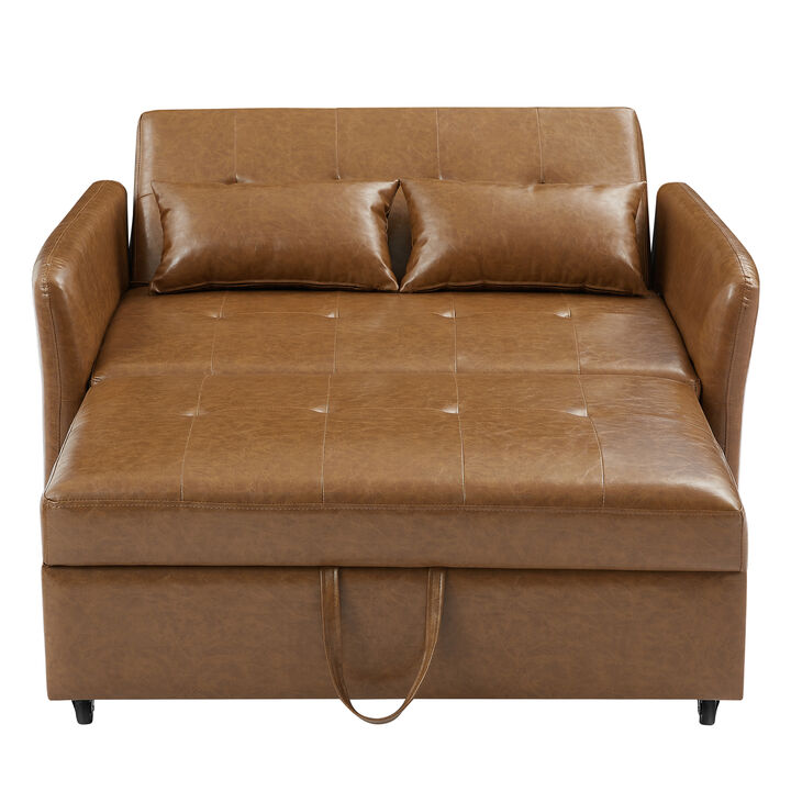 Merax Convertible PU Loveseat Sleeper Sofa Bed