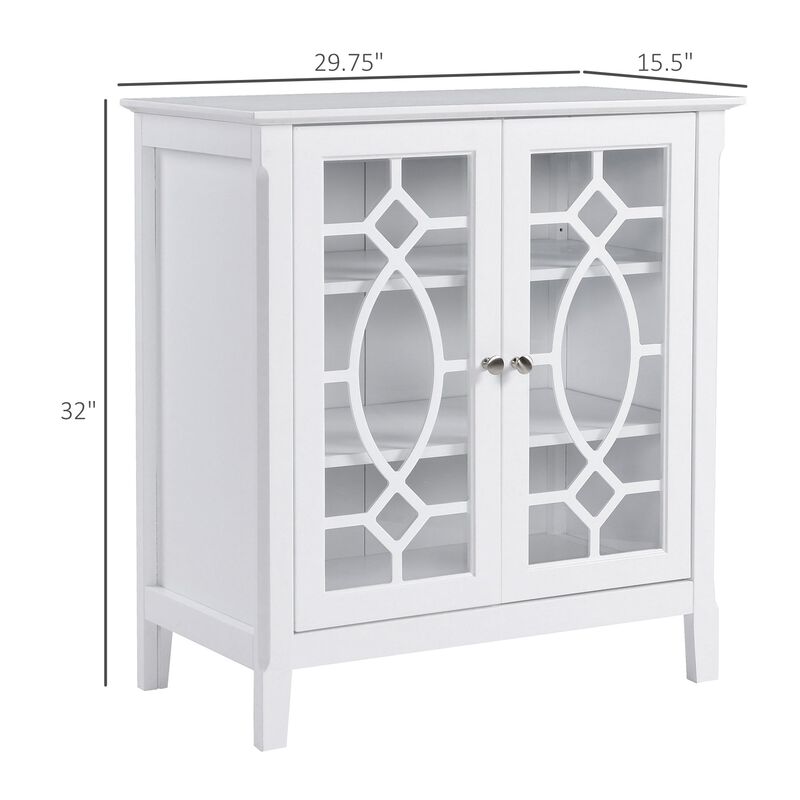 White Kitchen Display: Sideboard Cabinet with Glass Doors