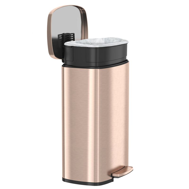 iTouchless 13.2 Gallon / 50 Liter SoftStep Rose Gold Step Pedal Trash Can