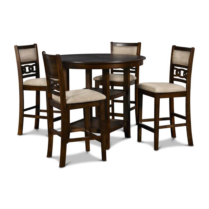 New Classic Furniture Furniture Gia 5-Piece Transitional Wood Dining Set in Cherry