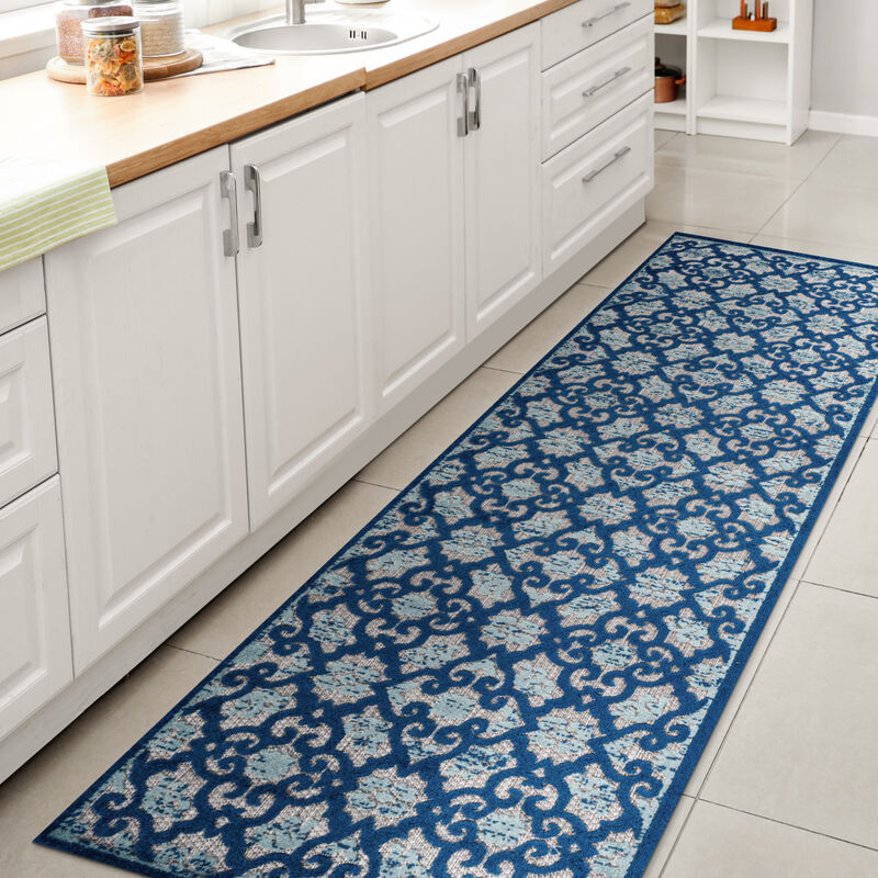 Gallia Tile Trellis High-Low Indoor/Outdoor Area Rug