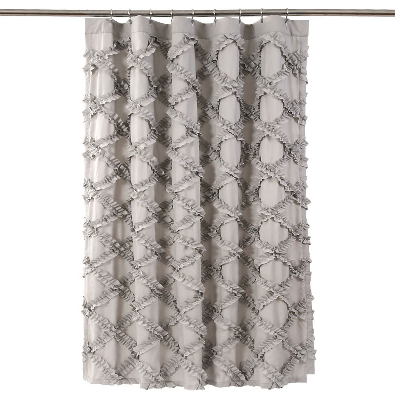 Ruffle Diamond Shower Curtain