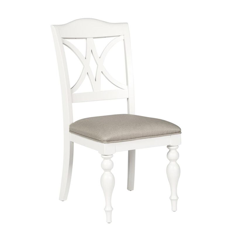 Liberty Furniture Summer House Slat Back Side Chair (RTA) (Set of 2), White