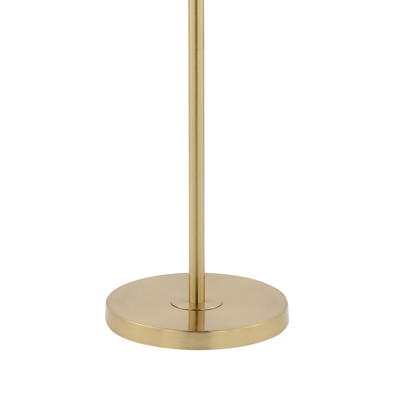 Ellie 66" 3-Light Modern Vintage Iron LED Floor Lamp, Brass Gold/White