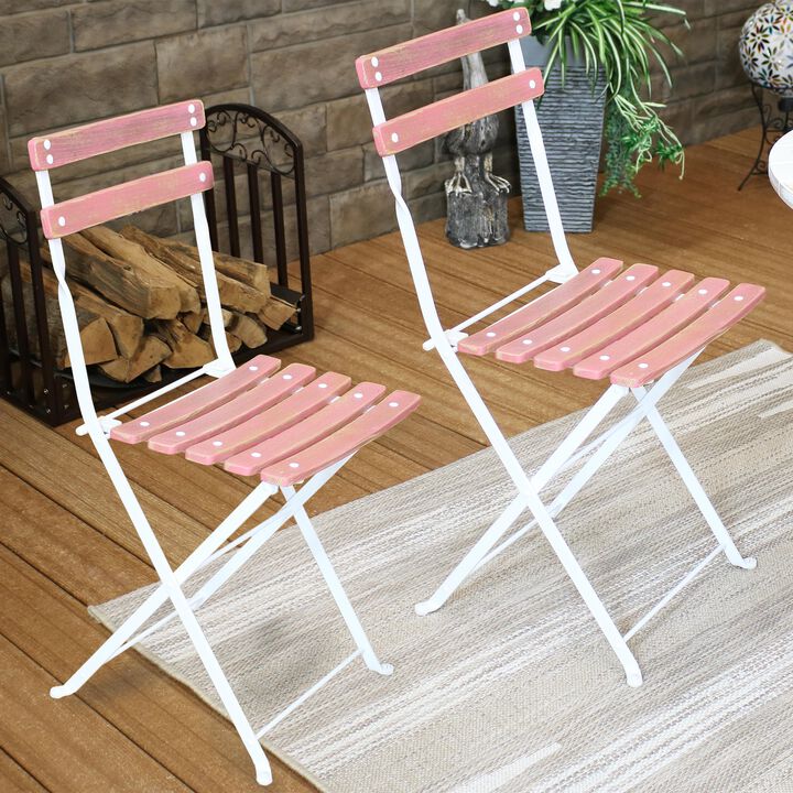Sunnydaze Set of 4 Classic Cafe Folding Wooden Chair