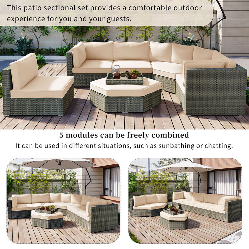 Merax 6 Piece Outdoor Conversation Sofa Set