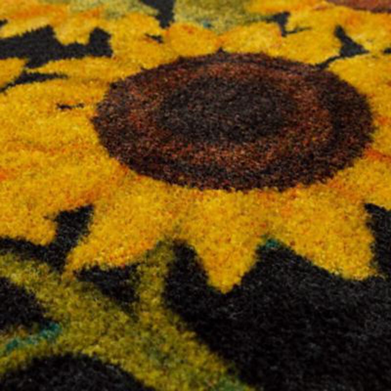 Sunflower Garden Black 1' 6" x 2' 6" Kitchen Mat