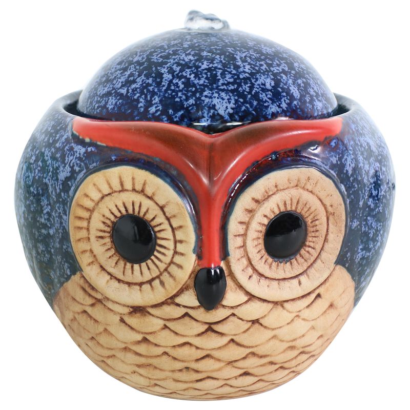 Sunnydaze Owl Ceramic Indoor Water Fountain - 6 in