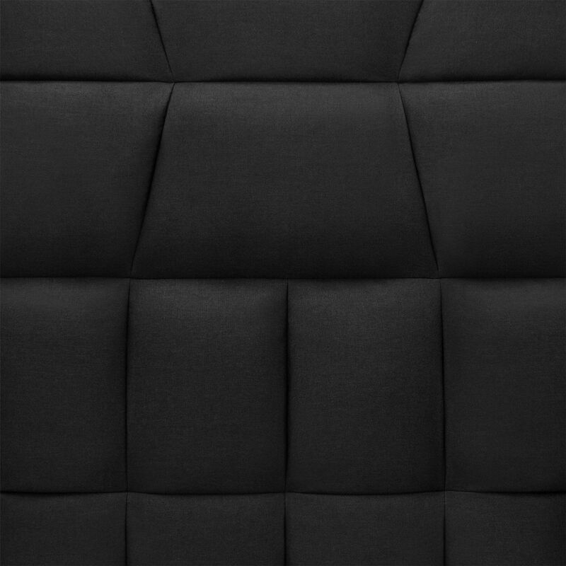 Plush Black Split Back Design Convertible Linen Tufted Futon w/ 2 Pillows