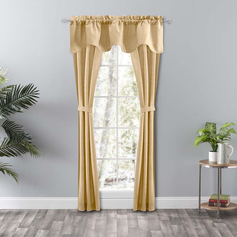 Ellis Curtain Lisa Solid Color Poly Cotton Duck Fabric Lined Scallop Valance
