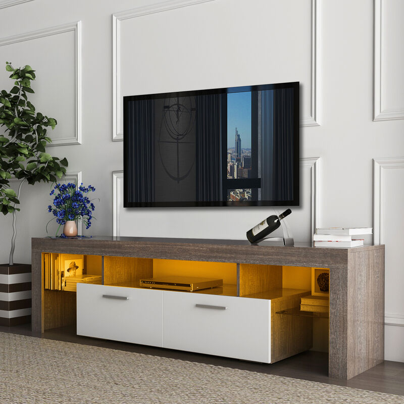 20 Minutes Quick Assembly Brown Simple Modern TV Cabinet Floor Cabinet Floor TV Wall Cabinet