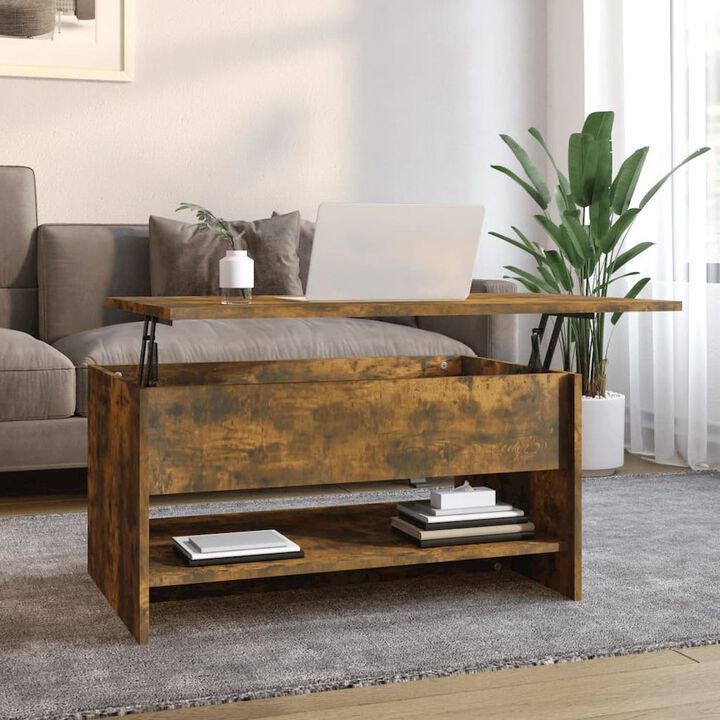 Coffee Table Smoked Oak 31.5"x19.7"x15.7" Engineered Wood