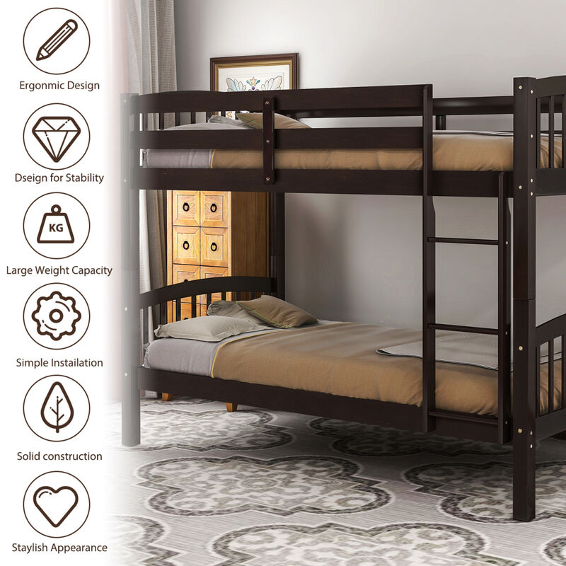 Twin Over Twin Bunk Bed With Ladder