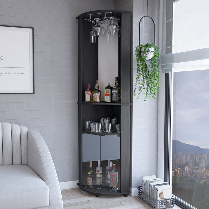 Corner Bar Cabinet Rialto, Living Room, Black