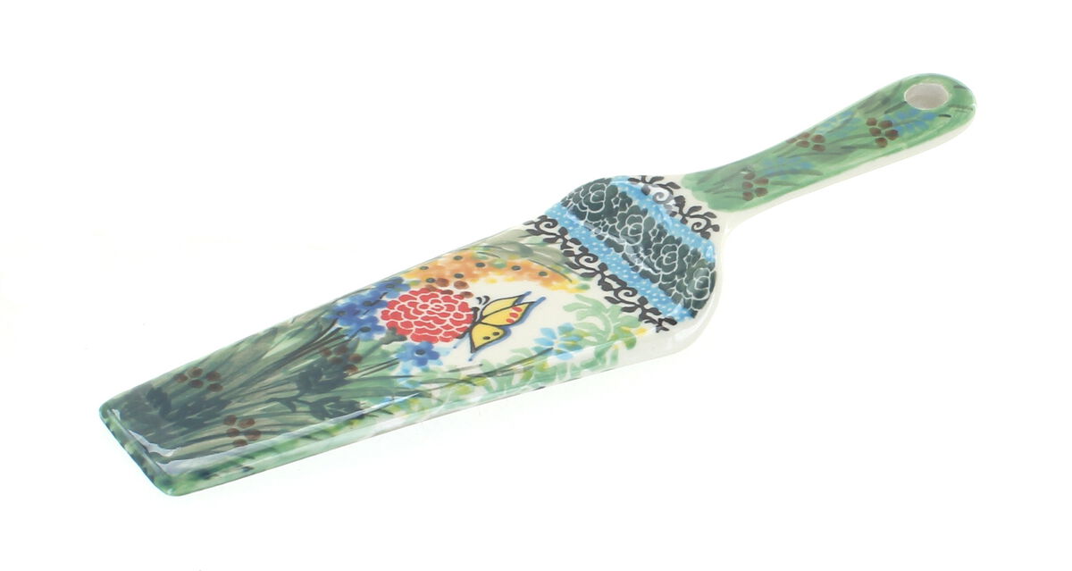 Blue Rose Polish Pottery Alyce Cake Server