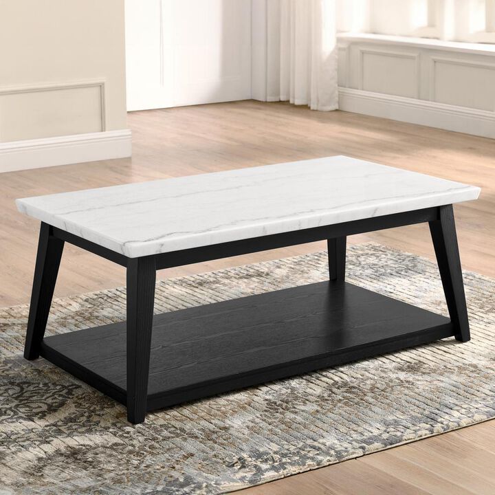 Vida-Black White Marble Top Cocktail Tbl