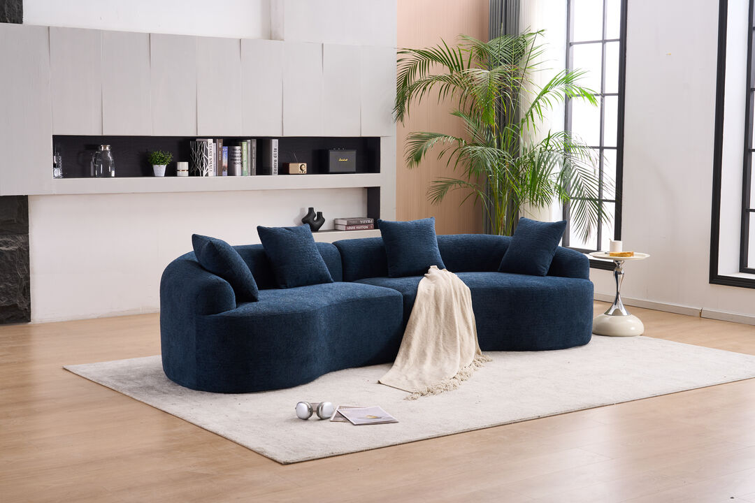 TATEUS 30D High-Density Chenille Curved Modular Sectional