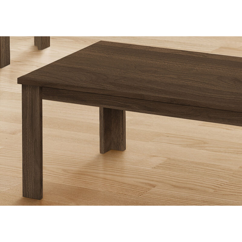 Monarch Specialties I 7862P Table Set, 3pcs Set, Coffee, End, Side, Accent, Living Room, Laminate, Walnut, Transitional