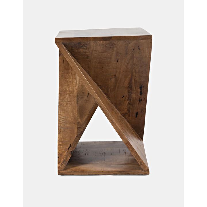 Jofran Solid Mango Hardwood Modern Angled Jasper Table