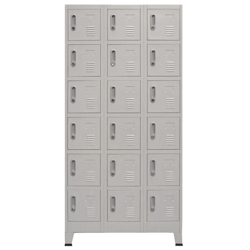 vidaXL Locker Cabinet with 18 Compartments Metal 35.4"x15.7"x70.9"