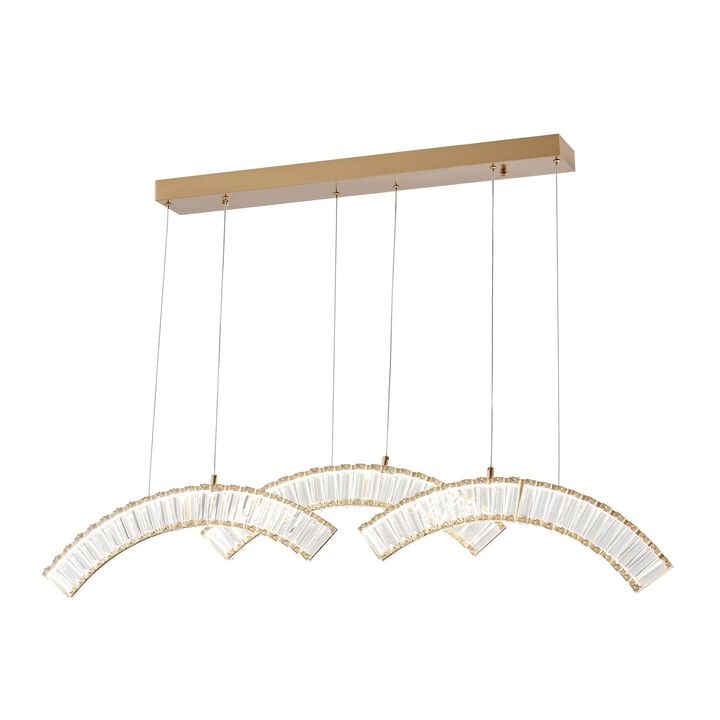 Sanford Chandelier Gold Crystal Integrated LED CC Technology 2 LED Strips