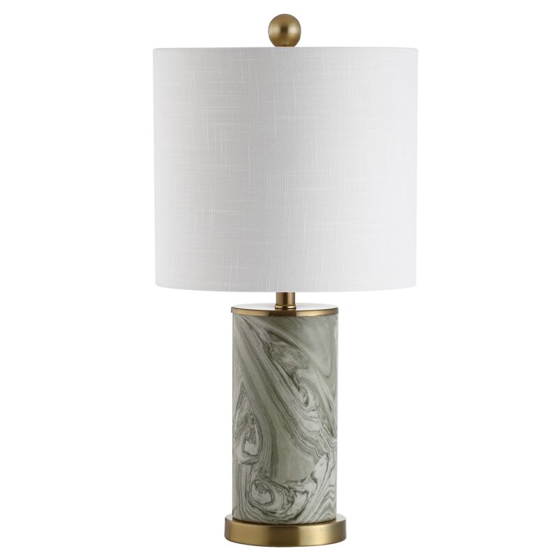 Swirl 20.5" Ceramic LED Table Lamp, Gray/Green