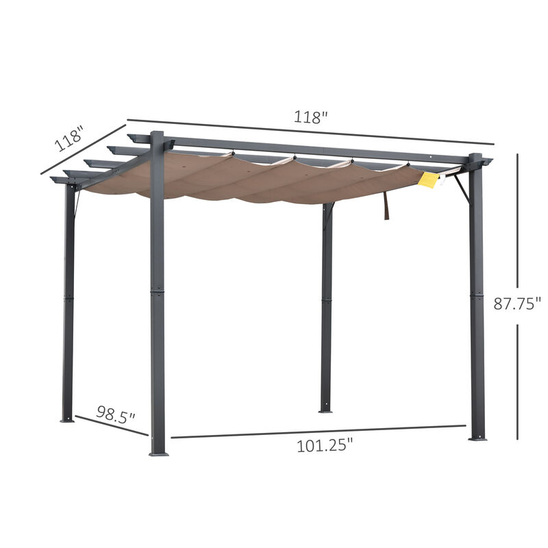 10' x 10' Outdoor Pergola Gazebo Backyard Canopy Cover Adjustable Sunshade