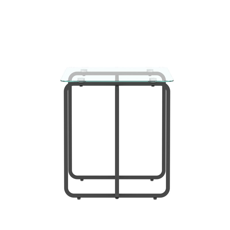 Modern Tempered Glass Coffee Table End Table Side Table for Living Room, bedroom, Transparent