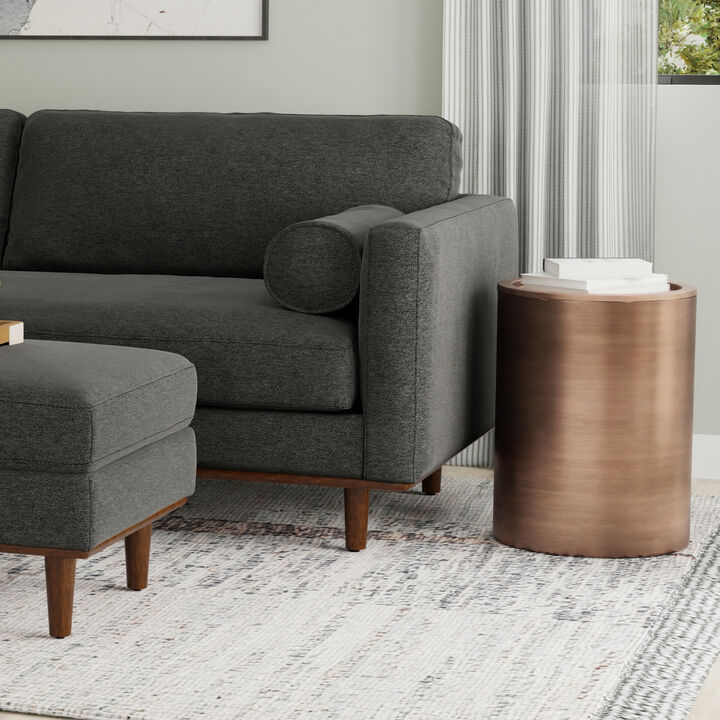 Corbin Industrial 16 inch Wide Metal Metal Side Table in Antique Copper&nbsp; , Fully Assembled