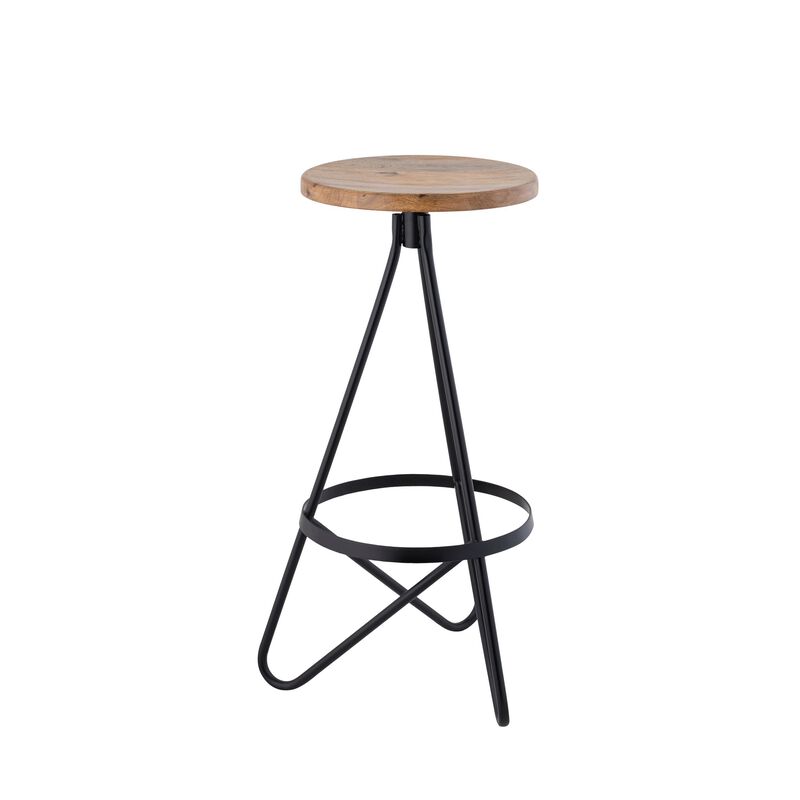 Spiroa 30" Modern Industrial Metal Backless Circular Bar Stool