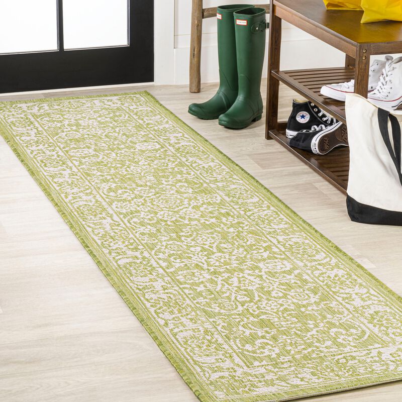 Tela Bohemian Textured Weave Floral Indoor/Outdoor Area Rug