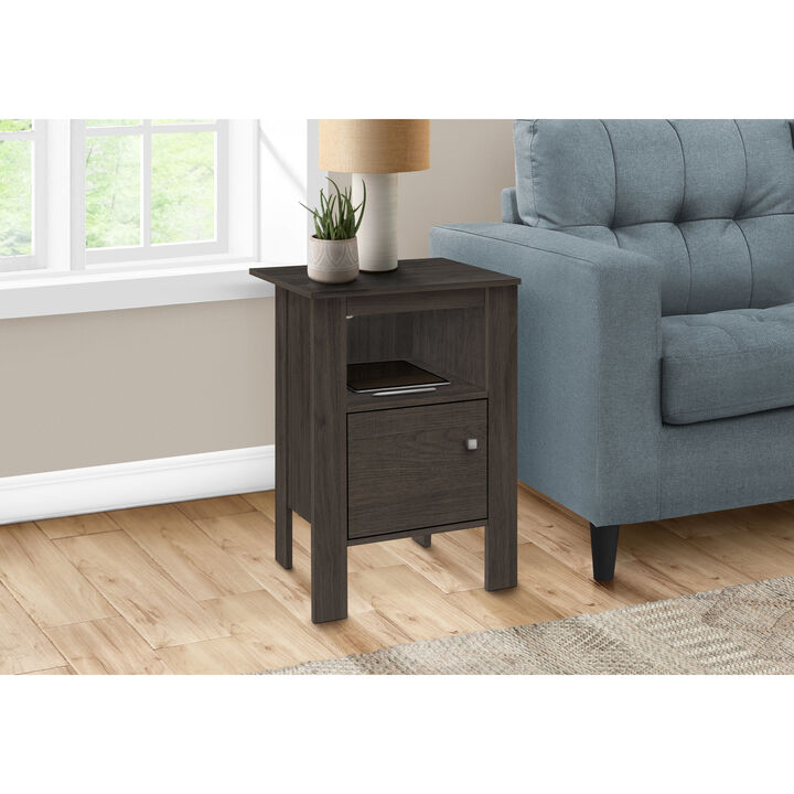 Monarch Specialties I 2145 Accent Table, Side, End, Nightstand, Lamp, Storage, Living Room, Bedroom, Laminate, Brown, Transitional