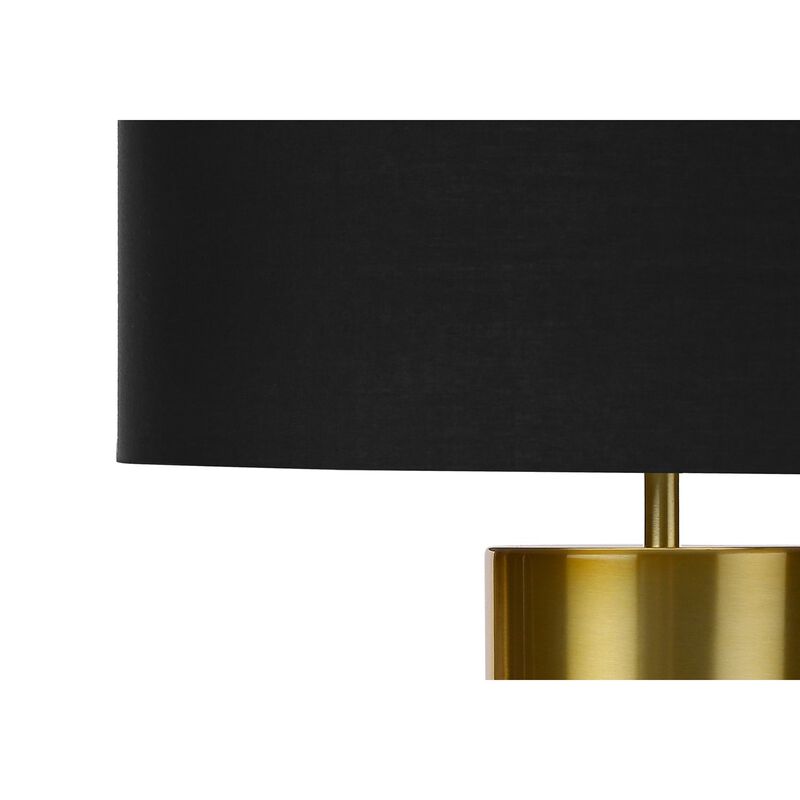 Monarch Specialties I 9629 - Lighting, 25"H, Table Lamp, Black Concrete, Black Shade, Contemporary