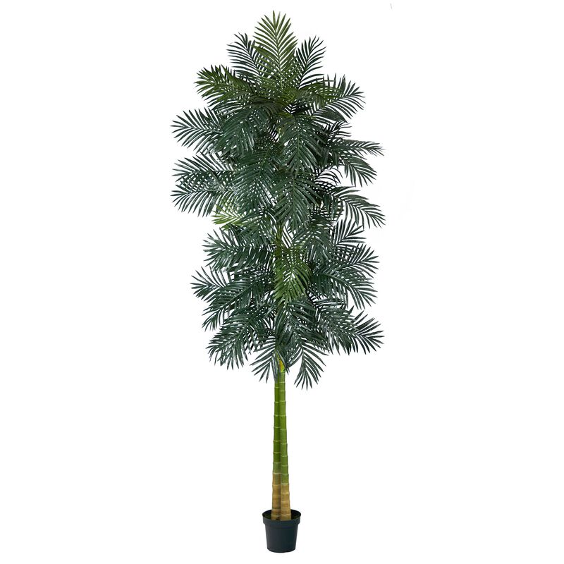 HomPlanti 10 Feet Double Stalk Golden Cane Artificial Palm Tree