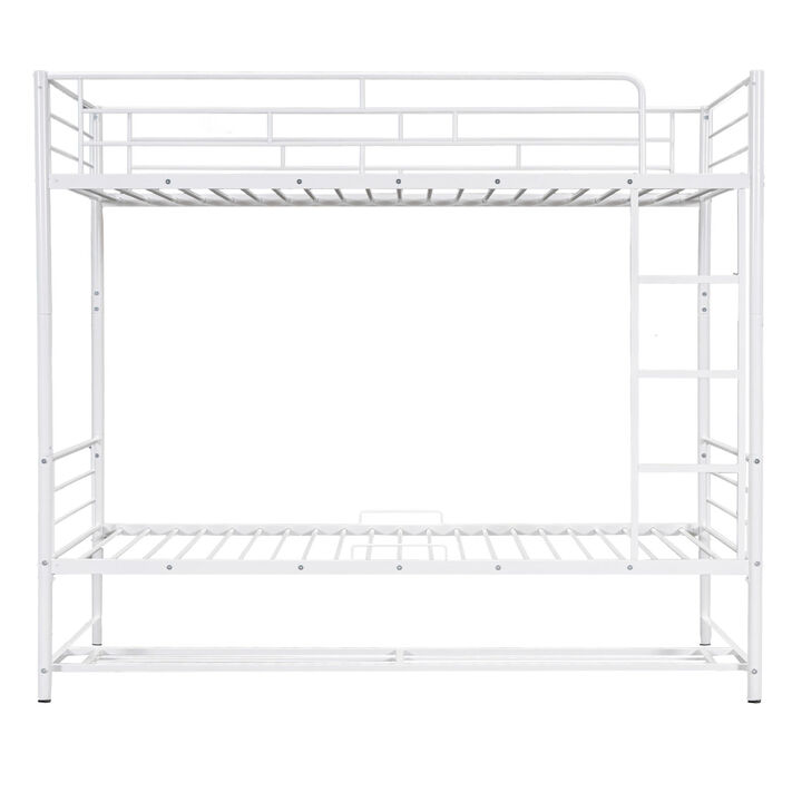 Merax Metal Bunk Bed with Shelf and Guardrails