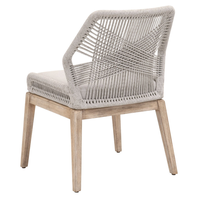 Loom Dining Chair in Taupe & White