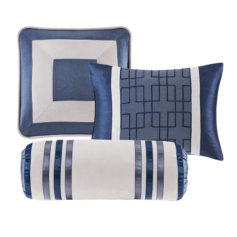 Gracie Mills Elsie Transitional Colorblock 7-Piece Comforter Set