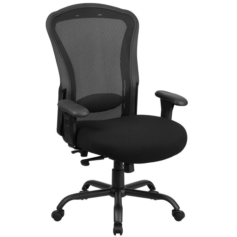 HERCULES Series 24/7 Intensive Use Big & Tall 400 lb. Rated Black Mesh Multifunction Synchro-Tilt Ergonomic Office Chair