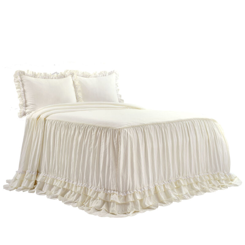 Ella Ruffle Lace Bedspread 3Pc Set