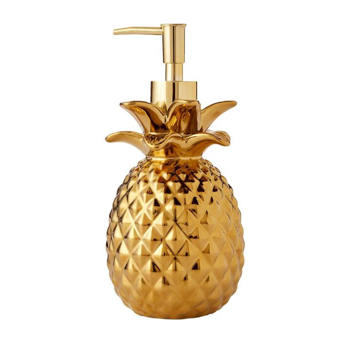 SKL Home Gilded Pineapple Soap Dispenser - Gold 8.12x3.86x3.86