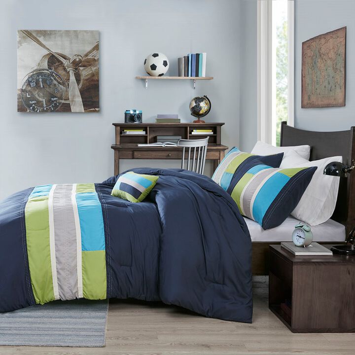 Gracie Mills Nyssa Urban Striped Comforter Set