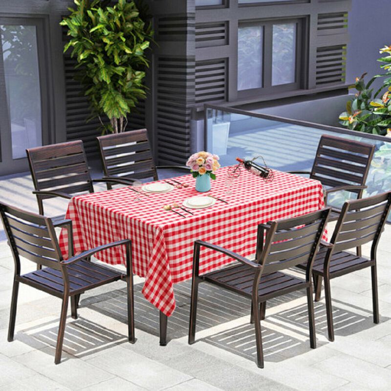 10 Pcs 60" x 102" Rectangular Polyester Checker Kitchen Tablecloth